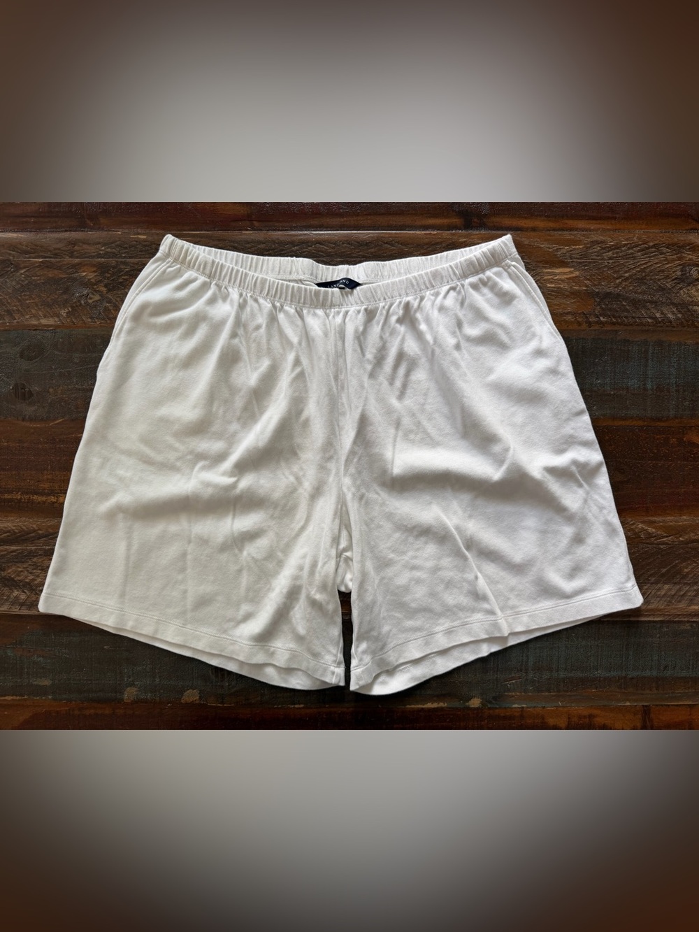 Lands’ End Women’s 1X White Elastic Waist Pull On Stretch‎ Shorts | SKU 0560